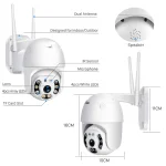 Full HD1080P Wi-Fi DOOM Camera, Two Way Audio/Motion Detection/Best Night Vision/Waterproof CCTV Camera Support Upto 128G SD,White